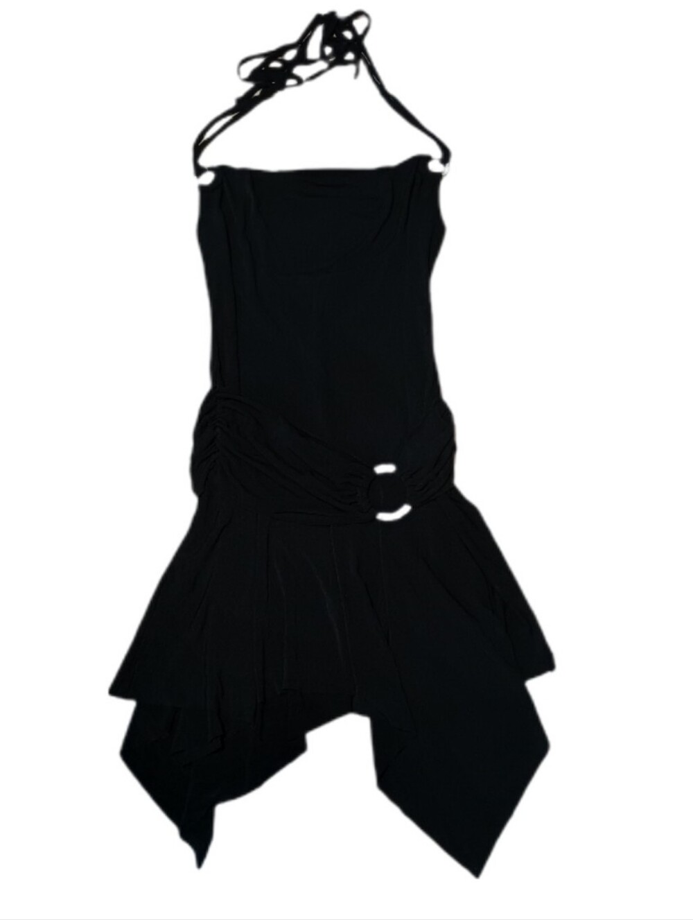XOXO Black Halter Asymmetrical Dress